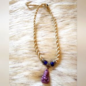 Handmade Hemp Necklace w/ Ganesha Pendant